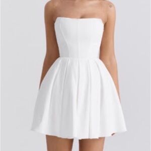 House of CB White Strapless Dress